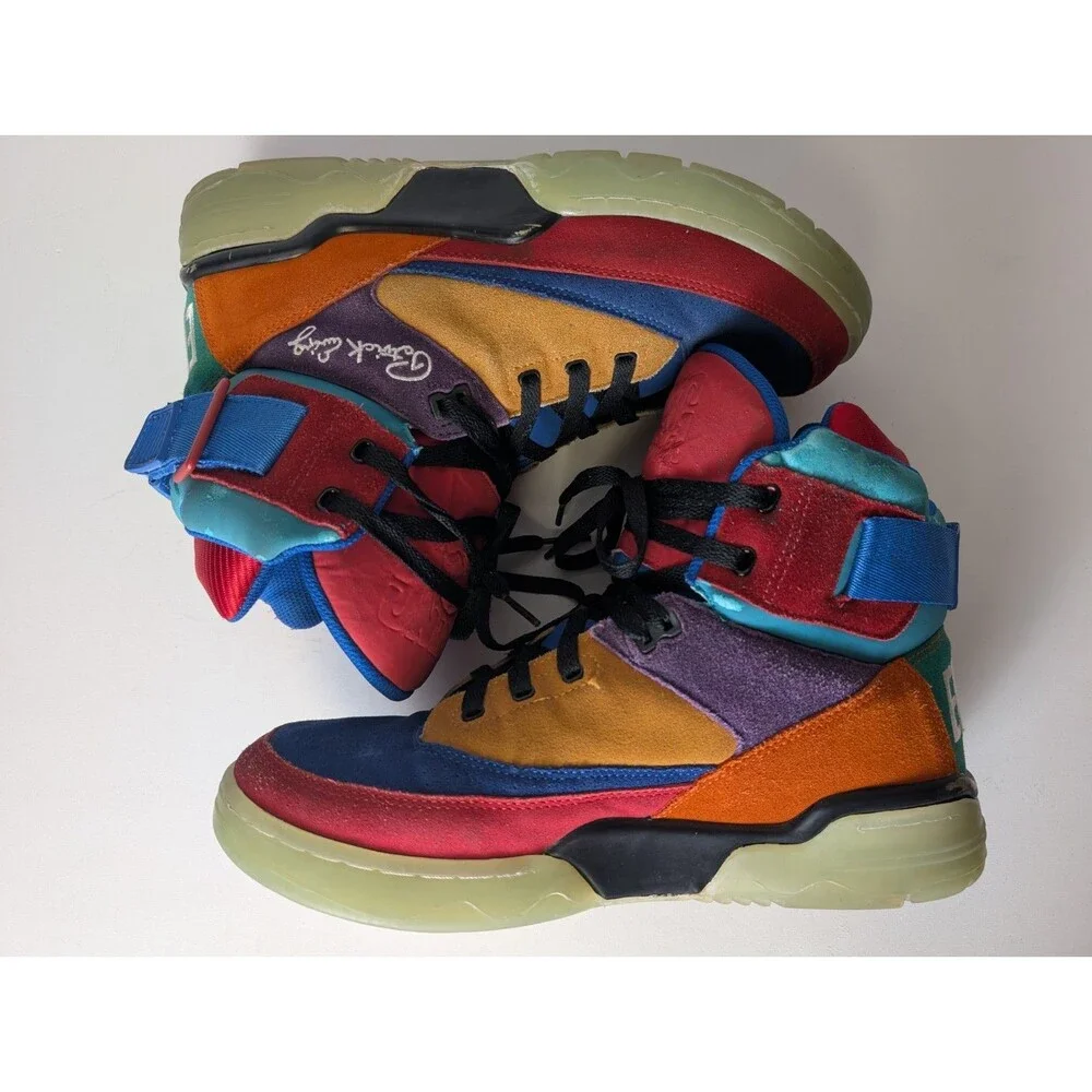 Patrick Ewing Athletics Remix Shoes 33 Hi Red Blue Gold Size 12 Limited Edition